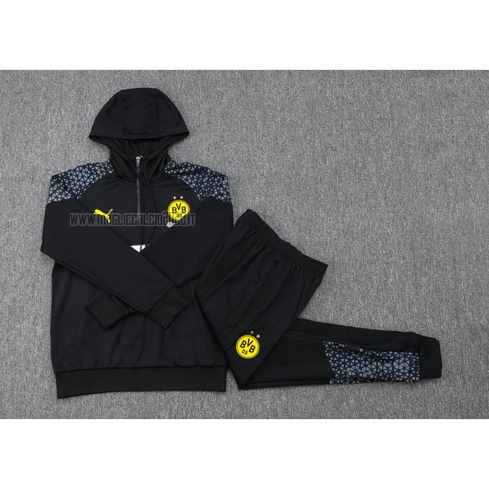Tuta da Track de Felpa del Borussia Dortmund 2023-2024 Nero